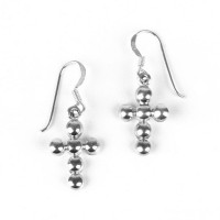 Stainless Steel ball Cross Earrings- E761