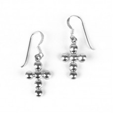 Stainless Steel ball Cross Earrings- E761