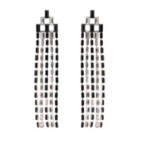 Mono Cup Chain Stainless Steel Drop Earrings- E765