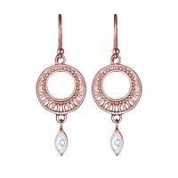 New Design Dangle Cut-Out Ornament Circle stainless steel earrings - E776