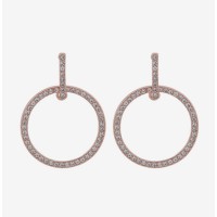 Round circle with diamond fashion 316L stainless steel earrings  - E780