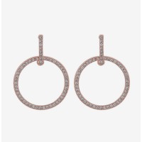 Round circle with diamond fashion 316L stainless steel earrings  - E780