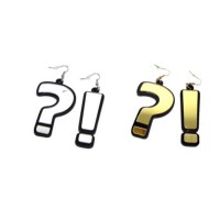 New Fashion Design Question Symbol Gold Silver Plated Stainless Steel Christmas Drop Earrings
