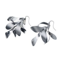 2018 High Quality Strong Durable Silver Plated Stainless Steel Winter Tree Christmas Drop Earrings