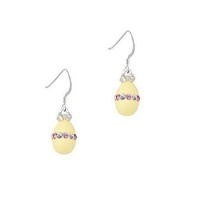 Color Crystal Band French Pastel Easter Egg Stainless Steel Earrings