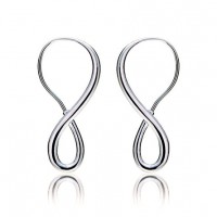 Hoops & Loops Stainless Steel Infinity Polished Hook Endless Earrings