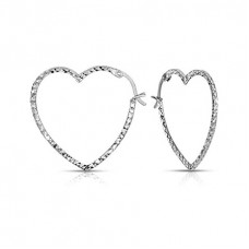 Stainless Steel Heart Shape Hoop Earrings