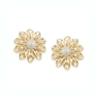 Pearl Glam Floral Burst Stud Earrings - E560