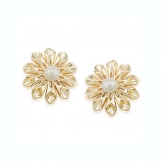 Pearl Glam Floral Burst Stud Earrings - E560