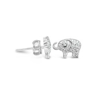 Elephant Micropave Setting Stud Earrings Stainless Steel Earrings - E580