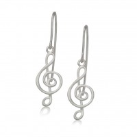 Modern Treble Clef Earrings Stainless Steel Earrings - E588