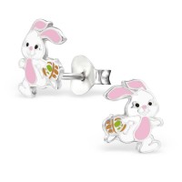 Stainless Steel Easter Bunny Rabbit Novelty Stud Earrings - E827