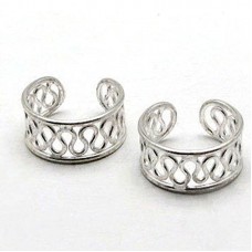 Stainless Steel  Coiled Wirework Ear Cuff Pair Earrings