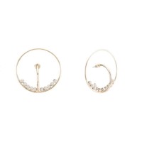 Diamante Double Stainless Steel Hoop Earrings- E763