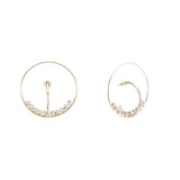 Diamante Double Stainless Steel Hoop Earrings- E763
