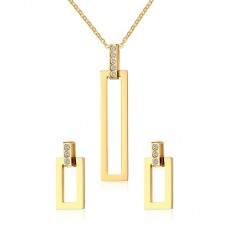 Stainless Steel Strip Necklace & Earrings Jewelry Sets for Women Girls  - JS033