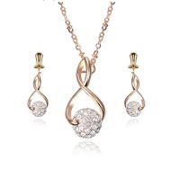 Stainless Steel Jewelry Sets - Fashion Cute Ball Pendant Necklaces Stud Earring For Women - JS002