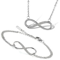 Women's Charm Stainless Steel Silver Infinity Symbol Elegant Jewelry Engagement Gift - JS020