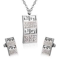  Stainless Steel Jewelry Set with Shinny Crystal - JS029