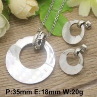 Hot New Round Stainless Steel Jewelry Set Stud Earrings And Pendants For Women - JS055