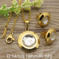Different colors New Fashion Jewelry Stainless Steel Pendants Earrings Set for Women - JS057
