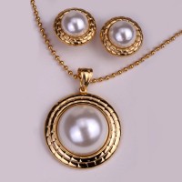 Necklace earrings sets women stainless steel jewelry gifts  gold & silver color - JS079