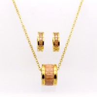 New Austrian Crystal Jewelry Set For Women Gold Color Round Style Necklaces & Earrings Sets - JS081