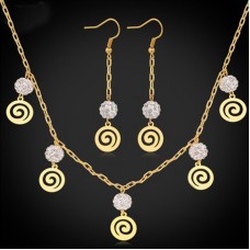 Crystal Necklace Set Women's Gift Charm Necklace Earrings Party Jewelry Set - JS122