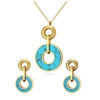 Vintage Jewelry Set for Women Gold-color Stainless Steel Wedding Jewelry Sets - JS216