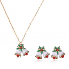 Stainless Steel Fashion Women Christmas Jewelry Set Christmas Tree Pendant Necklace Earrings for Women Gifts - JS345