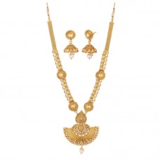 Exquisite Long Haram Rani Mala Kundan Stainless Steel Necklace Set For Women