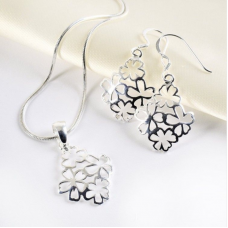 Dainty Flowers stainless steel Jewelry Set - JS380