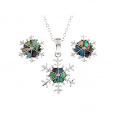 Stainless Steel Jewelry Set Butterfly Pendant and Earrings - JS439