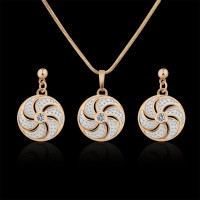 Christmas Gift Jewelry set hot sale white sapphire necklace & antique earrings - JS374