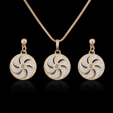 Christmas Gift Jewelry set hot sale white sapphire necklace & antique earrings - JS374