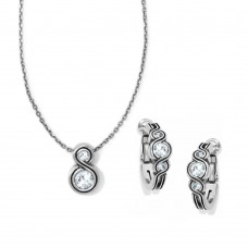 Stainless Steel Jewelry Set Silver Infinity Sparkle Gift Set - JS506