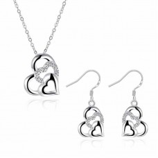 Fashion Jewelry sets Silver Plated Heart for Valentine's Day - JS517