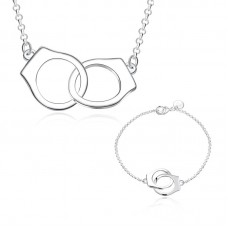 St. Valentines Day Gift Charm Romantic Handcuffs Jewelry Set - JS522