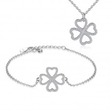 Silver Clover Jewelry Sets Love Jewelry Valentine's Day Gift - JS527