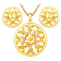 Stainless steel  gold plated round african jewelry sets - JS480