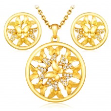 Stainless steel  gold plated round african jewelry sets - JS480