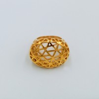 Triangle honeycomb nest personality unique ring gold stainless steel