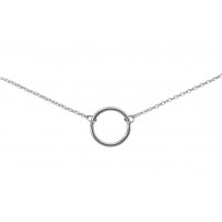 Womens Stainless Steel Circle Choker Necklace