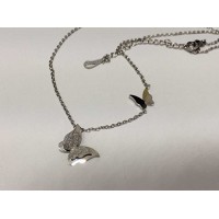 Womens Girls Stainless Steel Butterfly Pendant Charms Clavicle Chain Necklace
