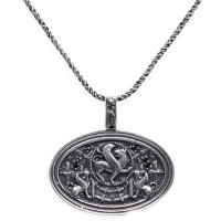 Iranian Persian Winged Lion Farvahar Stainless Steel Necklace - N1020
