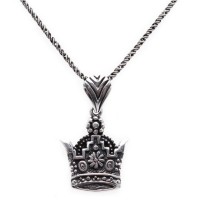  Iranian Persian Pahlavi Kingdom Crown Stainless Steel Necklace  - N1023