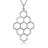 Silver Honeycomb Pendant - N1025