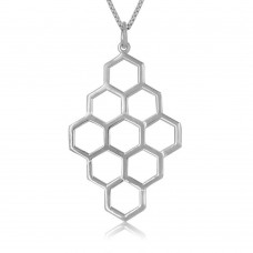 Silver Honeycomb Pendant - N1025