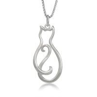 Feline Elegance Cat Pendant - N1040