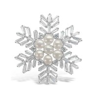 Crystal Snowflake Pearl Pendant - N1041